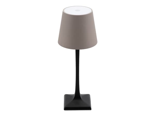 Securit® LED bordlampe MILANO, ledningsfri og genopladelig, sort/grå-brun