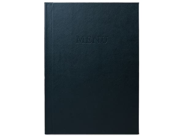 Classic A4 MENU hårdt omslag med klemryg, sort