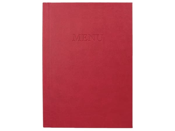 Classic A4 MENU hårdt omslag med klemryg, rød