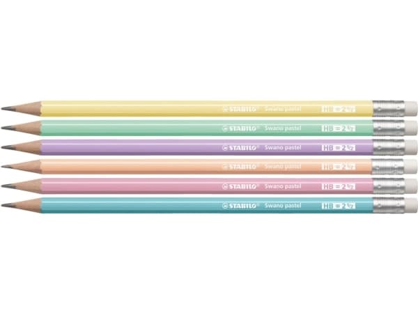 STABILO Swano Pastell - Penna - grafit - HB - med sudd (pack med 12)