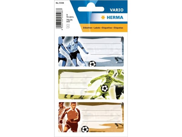 HERMA 5598, Multifärg, Rektangel, Permanent, papper, 9 styck, 3 styck