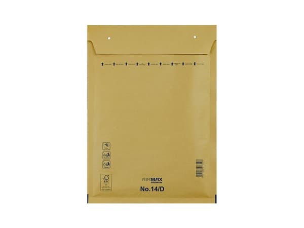 Bubbelpåse Airmax 200x275mm brun Nr. 14/D inner 180x265mm 100st/förpackning
