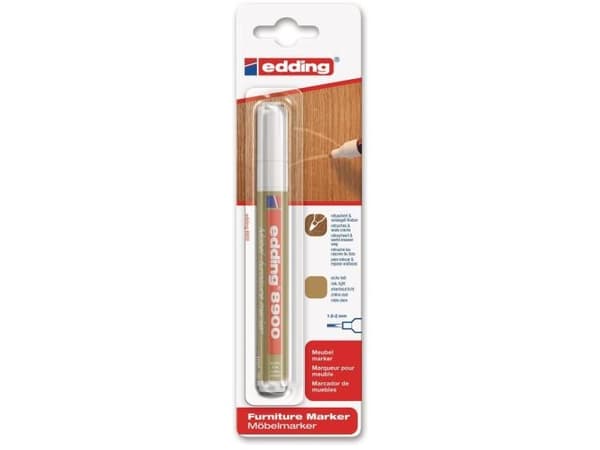 Edding 8900, 1 styck, Beige, Fin spets, Beige, Vit, 2 mm
