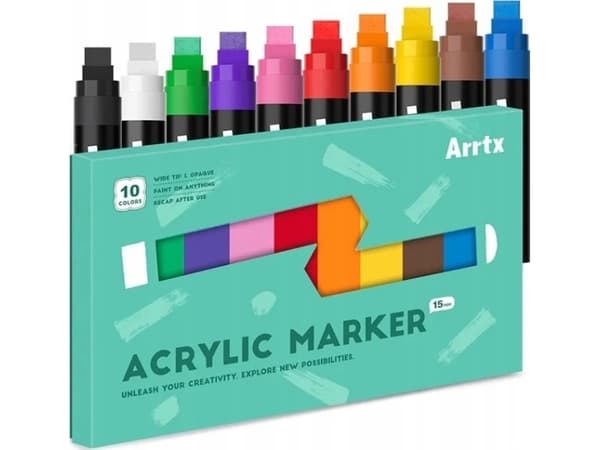 ARRTX Jumbo akrylpennor, 10 färger