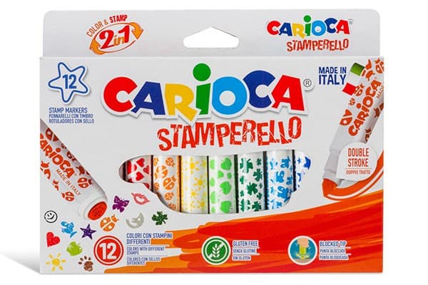 Carioca Stamperello, Multi, Multifärg, Kulspets och stämpelspets, 1 mm, 7 mm, Rund