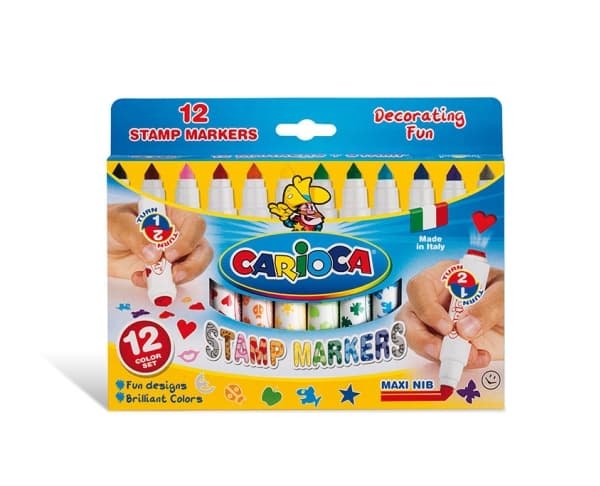 Carioca Stamperello, Multi, Multifärg, Kulspets och stämpelspets, 1 mm, 7 mm, Rund