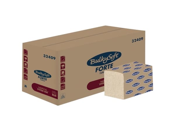 Serviet BulkySoft L210xB160mm 2-lag Interfold Til ONE System Dispenser Natur,20 pk x 200 stk/krt