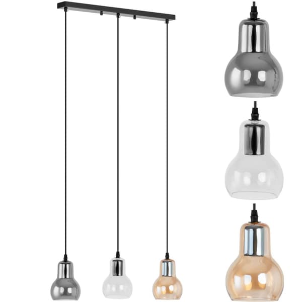 Moderne 3-punkts E27 loftslampe - glasklokker