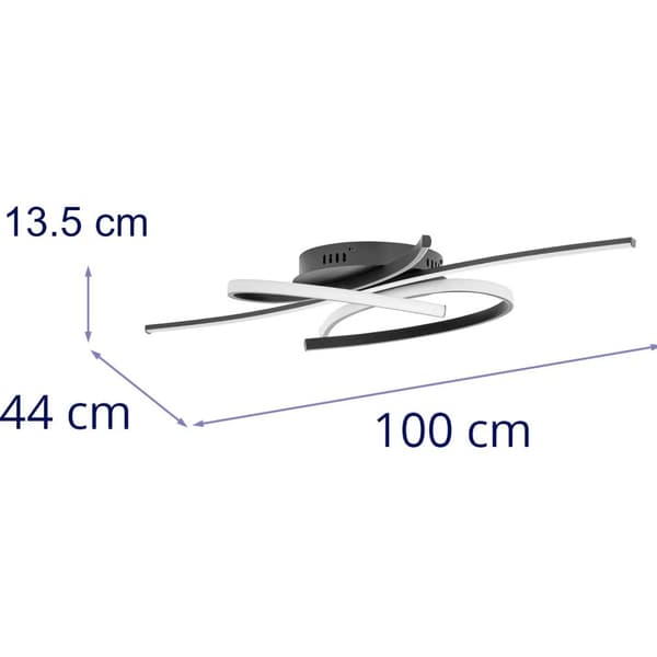 Modern LED-taklampa med fjärrkontroll - sammanvävda linjer