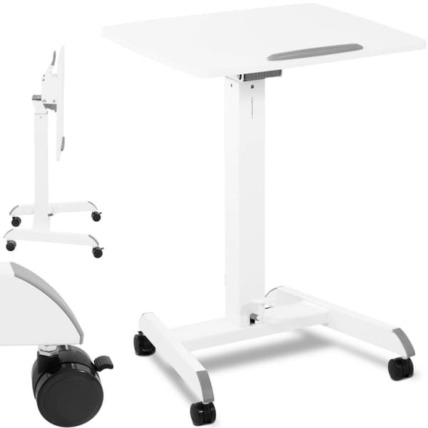 Justerbart vipbart bærbart stativbord på hjul 60 x 52 cm 825 - 1185 mm
