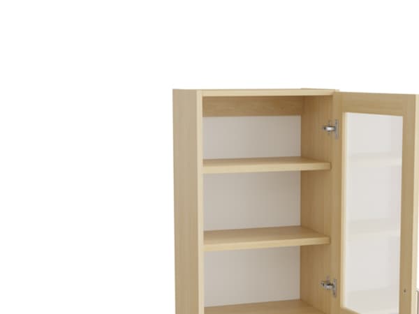 Mora Overskab 800x500x320mm birk laminat/glas
