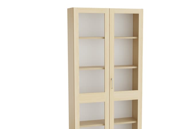 Mora Korkea kaappi lasiovilla 2100x1000x320mm koivulaminaattia
