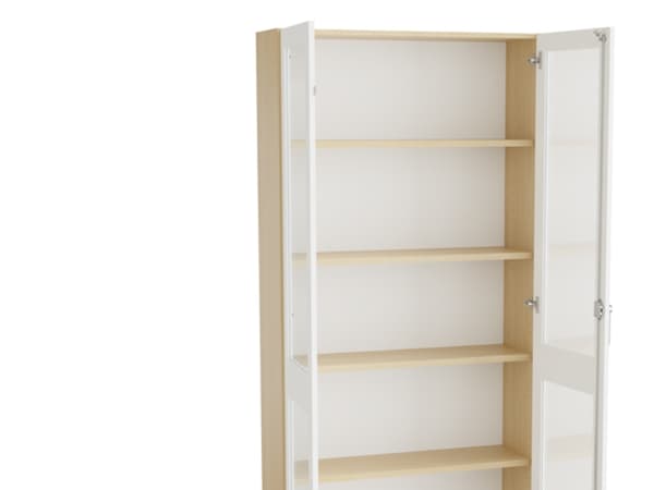 Mora Højskab med glasdøre 2100x1000x600mm grå laminat