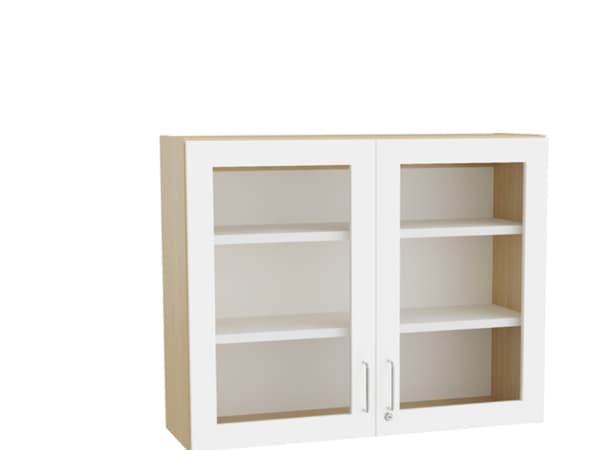 Mora Overskab 800x1000x320mm hvid laminat/glas
