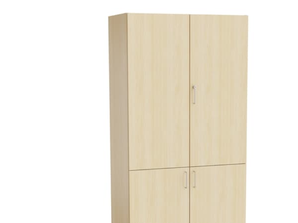 Mora Højskab med delte døre 2100x1000x600mm birk laminat