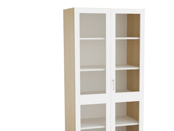 Mora Högskåp med glasdörrar 2100x1000x600mm vit laminat