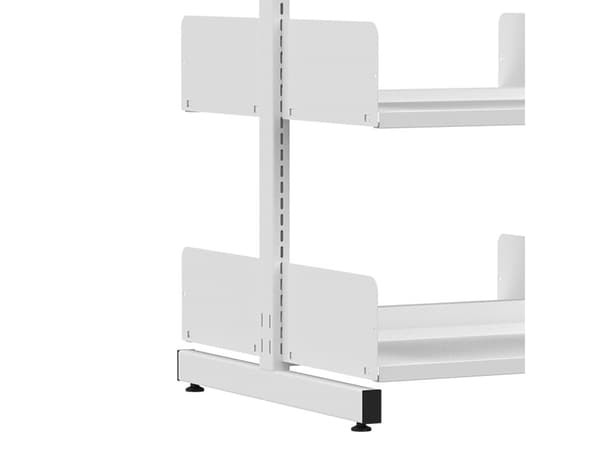 Kontorreol, hvid tosidig påbygningsektion 2200x900x400 mm