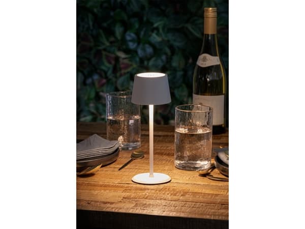 Securit® LED-bordslampa MONTE-CARLO, sladdlös och uppladdningsbar, vit