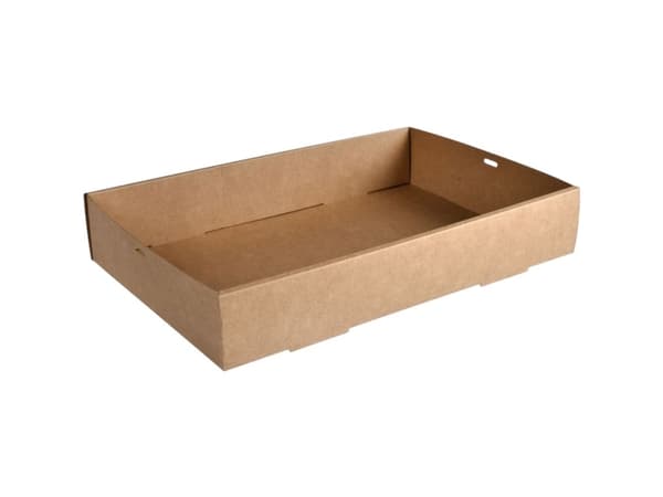 Bakke Boks 1-rum Glance Rektangulær 11160ml L45xB31xH8cm Pap uden låg Brun,50 stk/krt