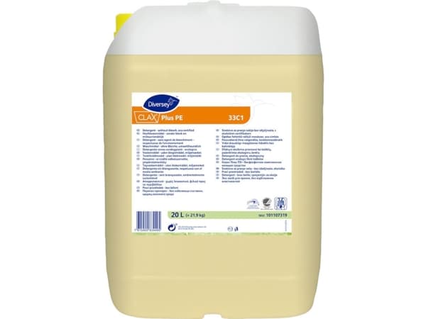 Pyykinpesuneste Clax Plus PE 33C1 20ltr Pohjoismainen ympäristömerkitty ilman valkaisuaineita kaikille, 20 ltr/kpl/ltr