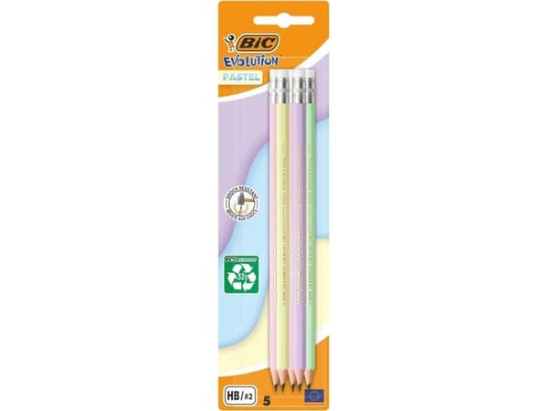 Ołówek z gumką Evolution Pastel 5szt
