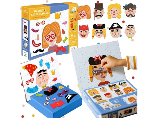 Magnetic game human faces