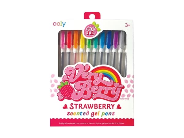 OOLY Very Berry, Gelpenna med kork, Svart, Blå, Brun, Cyan, Grön, Grå, Ljusgrön, Orange, Rosa, Lila, Röd, Gul, Multifärg, Fin, 0,7 mm, 12 styck