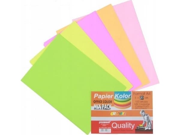 Penword PAPIER OFFICE COLOR A4/200-5 FLUO MIX