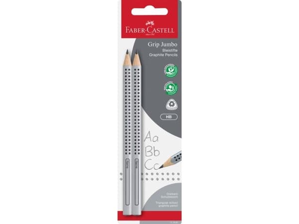 Faber-Castell 111992, HB, Grå, Triangulär, Upphängbar förpackning, 2 styck