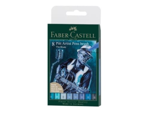 Faber-Castell 167173, 8 färger, Blå, Cyan, Ljusblå, Ljus Cyan, Rund, Plast, Vuxna och barn, 1 styck