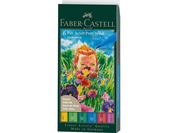 Faber-Castell 167177, 6 färger, Blå, Grön, lila, Rosa, Gul, Multifärg, Rund, Plast, Vuxna och barn