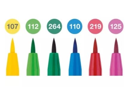 Faber-Castell 167177, 6 färger, Blå, Grön, lila, Rosa, Gul, Multifärg, Rund, Plast, Vuxna och barn