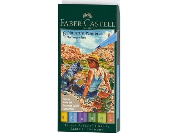 Faber-Castell 167178, 6 farger, Blå, Grønn, Oransje, Gult, Flerfarget, Rund, Plast, Barn og voksne
