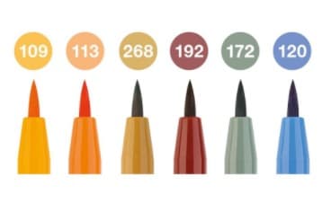 Faber-Castell 167179, 6 färger, Blå, Bordeaux, Brun, Grå, Orange, Multifärg, Rund, Plast, 1 styck