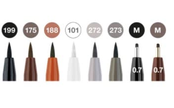 Faber-Castell 167172, 8 väriä, Musta, Ruskea, Harmaa, Oranssi, Valkoinen, Monivärinen, Pyöreä, Muovi, Aikuiset & Lapset