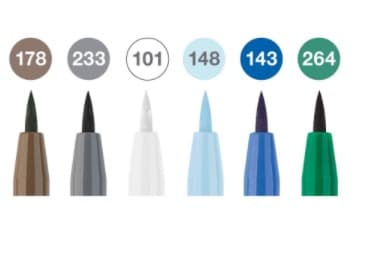 Faber-Castell 167176, 6 färger, Blå, Brun, Cyan, Grön, Grå, Vit, Multifärg, Rund, Plast, Vuxna och barn