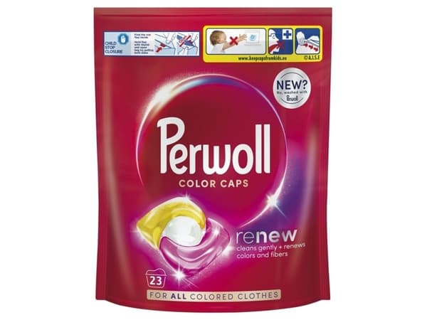 Pesukapselit Perwoll Renew Caps, värilliset, 23 kpl