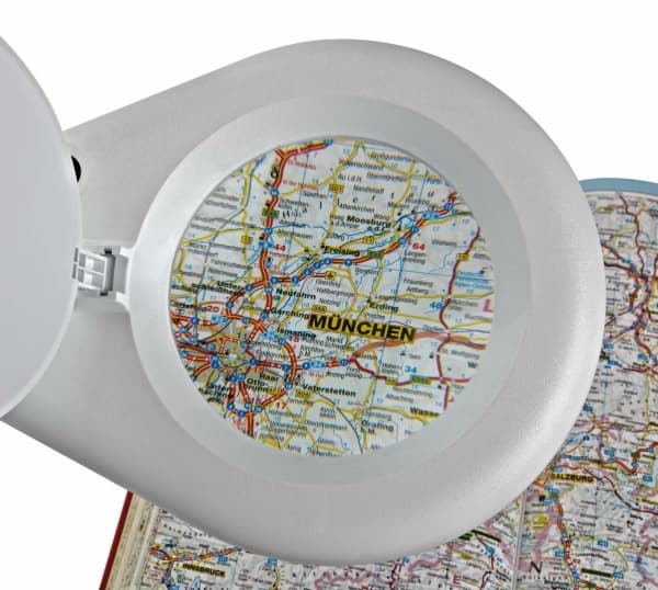 MAUL LED forstørrelseslampe Viso med hvit klemmesokkel