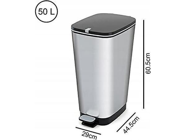 Affaldscontainer Cep, med pedal, 45 L, grå