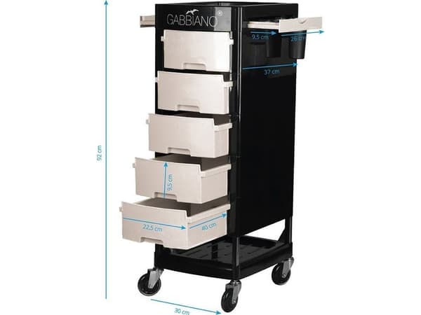 Activeshop Gabbiano frisörassistent FT65 svart/vit