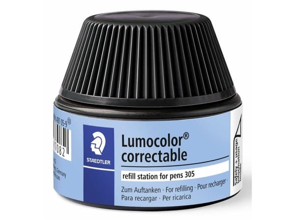 STAEDTLER Lumocolor Refill Station 487 05, musta Täyttöasema helppoon ja siistiin täyttämiseen (487 05-9)
