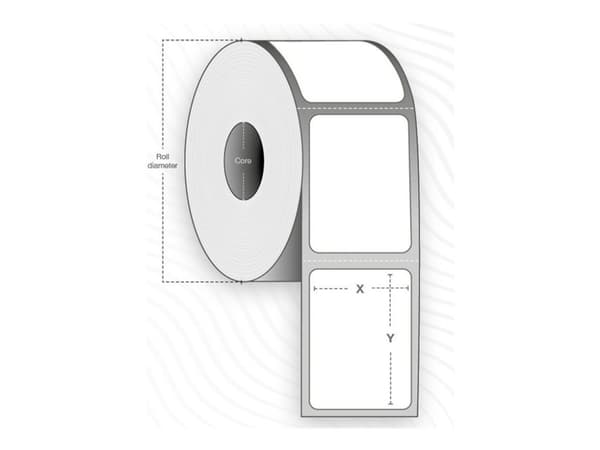 Capture - Permanent häftning - vit - Roll ( 8 cm x 43 m) 32 rulle (rullar) etikettrulle