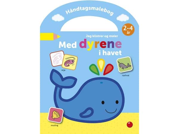 Håndtagsmalebog: Jeg klistrer og maler med dyrene i havet