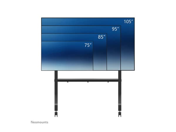 Neomounts FL50-575BL1 - Vogn - solid - for displaystativ - gulvstativ - låsbar - stål - svart - skjermstørrelse: 65"-110"