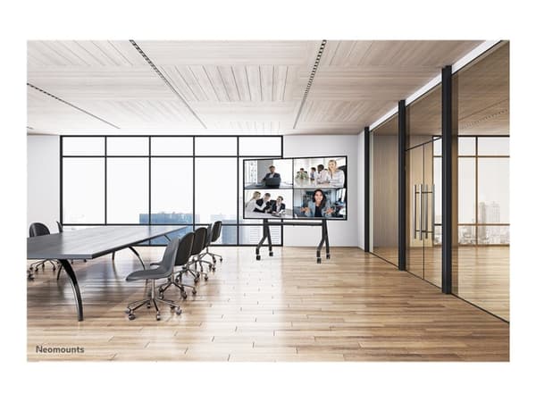 Neomounts FL50-575BL1 - Vogn - solid - for displaystativ - gulvstativ - låsbar - stål - svart - skjermstørrelse: 65"-110"
