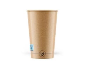 Kaffebæger Pap/Ac Ø90xH135mm 40cl 16oz Single Wall Brun Verive,50 stk/ps - (50 stk.)