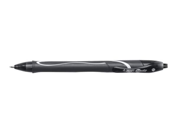 BIC Gel-ocity QuickDry - Rollerball-penna - svart - gelbläck - 0.7 mm - medel - indragbar (paket om 12)