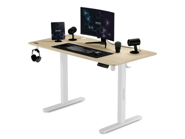 SENSE7 Nojo elektriskt skrivbord 120x60 Vit furu