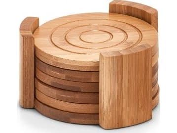Zeller Zeller, runda underlägg i bambu, 7 delar