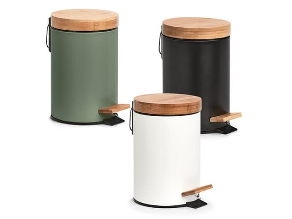 Zeller Present 18908, 3 l, Rund, Bamboo, Strykejern, Hvit, Tre, Pedal, 16,8 cm